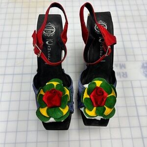 Jeffrey Campbell flower wooden wedges